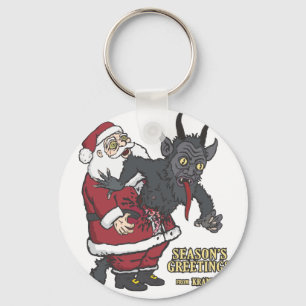 Porte-clés Salutations de vacances de Krampus (et Père Noël)
