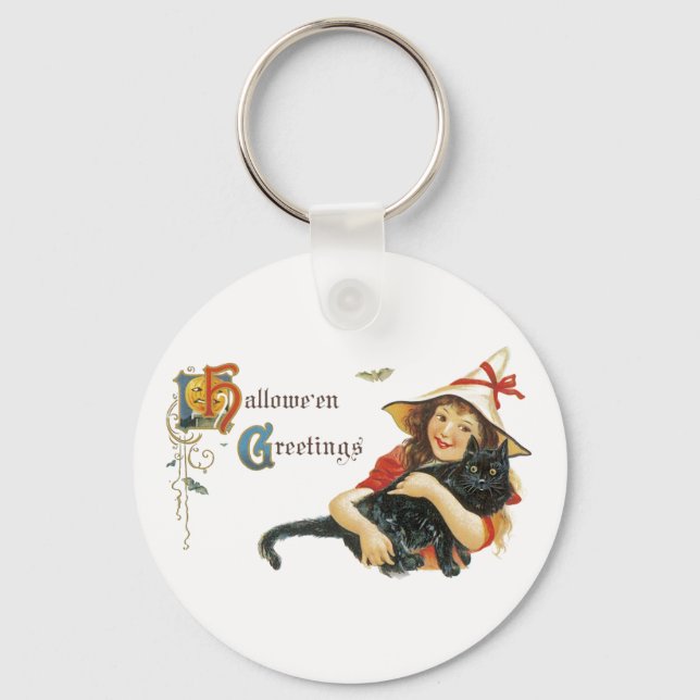 Porte-clés Salutations d'Halloween vintage (Recto)