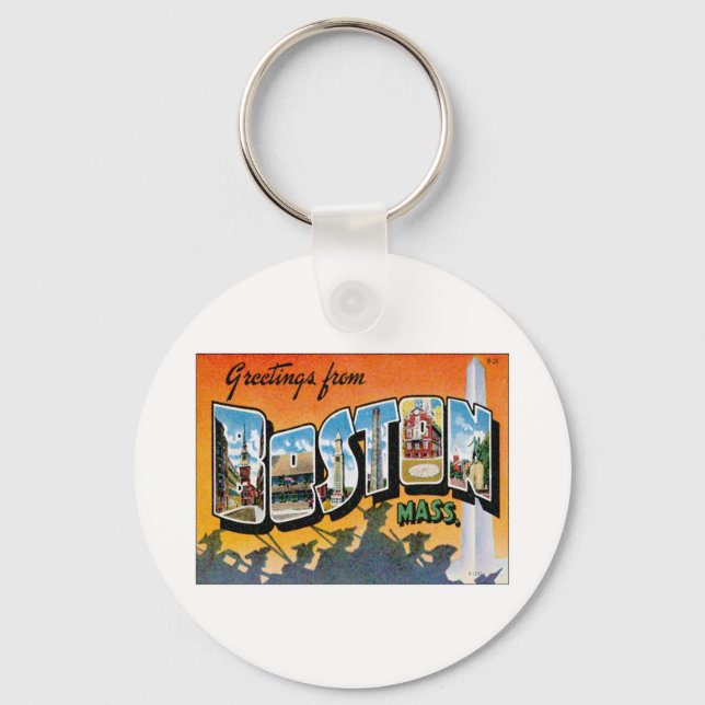 Porte-clés Salutations Du Massachusetts De Boston (Recto)