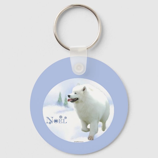 Porte-clés Samoyed Noel (Recto)