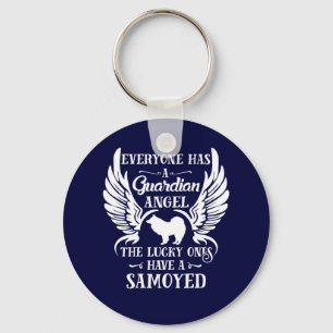 Porte-clés Samoyed pet dog guardian angel