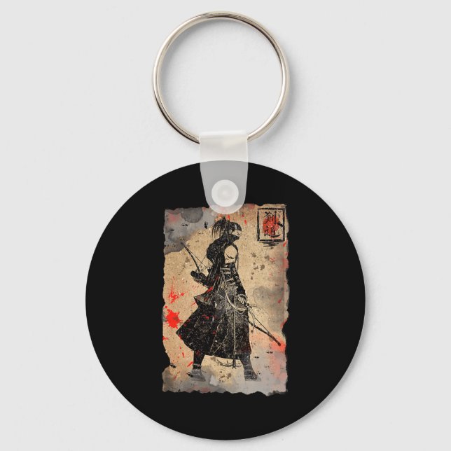 Porte-clés Samurai Japanese Retro Art Print Bushido Premium T (Recto)