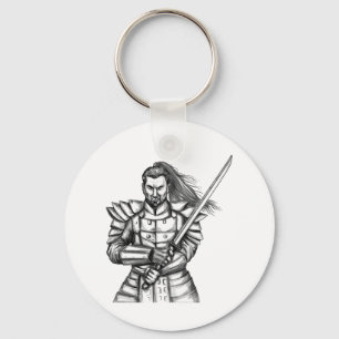 Porte-clés Samurai Warrior Fight Stance Tattoo