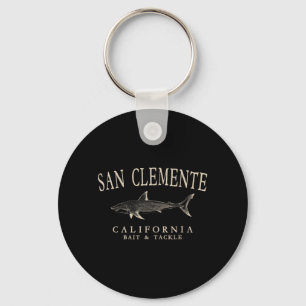 Porte-clés San Clemente Californie Requin Ivoire Art Vintage