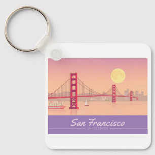 Porte-clés San Francisco Golden Gate Bridge Pastel Travel