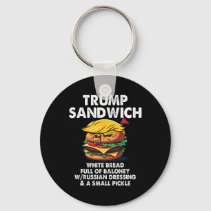 Porte-clés Sandwich Trump Pain Blanc Plein De Loney Drôle Pol