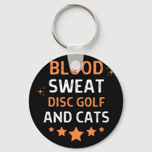 Porte-clés Sang Sueur Disc Golf Et Chats Citation Hommes Femm