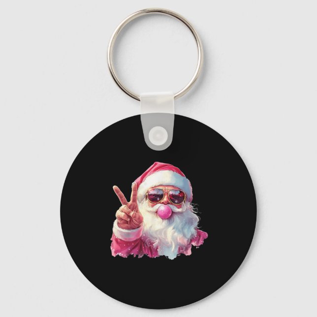 Porte-clés Santa Claus Blowing Bubble Gum Nk Sungles Christma (Recto)