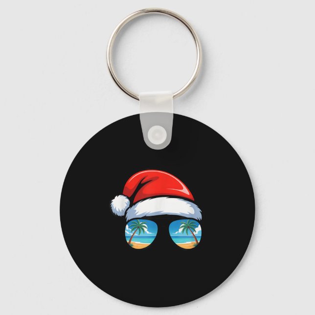 Porte-clés Santa Claus Hat Sungles Beach Christmas In July Su (Recto)