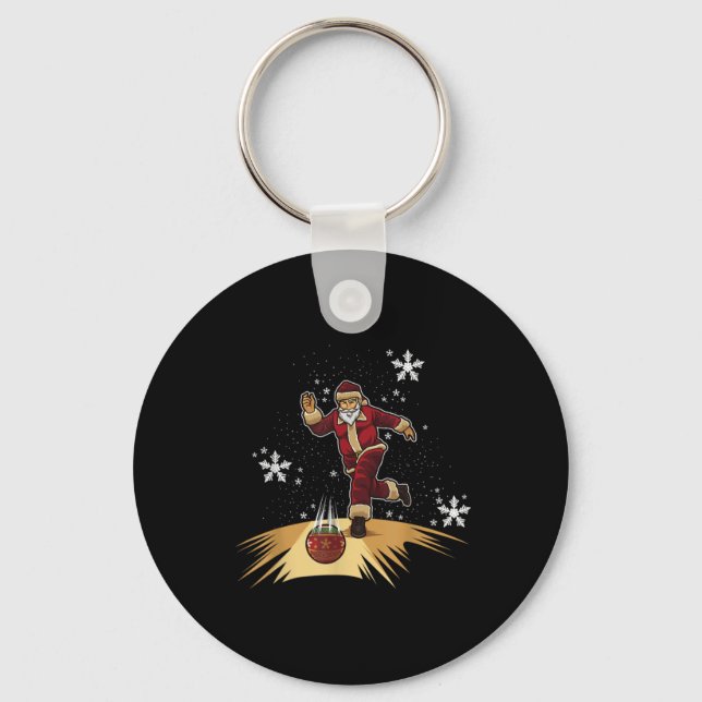 Porte-clés Santa Claus Plays Bowling Xmas Gift For Your Bow  (Recto)