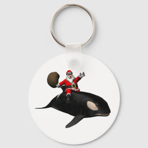 Porte-clés Santa Claus Riding On Killer Whale