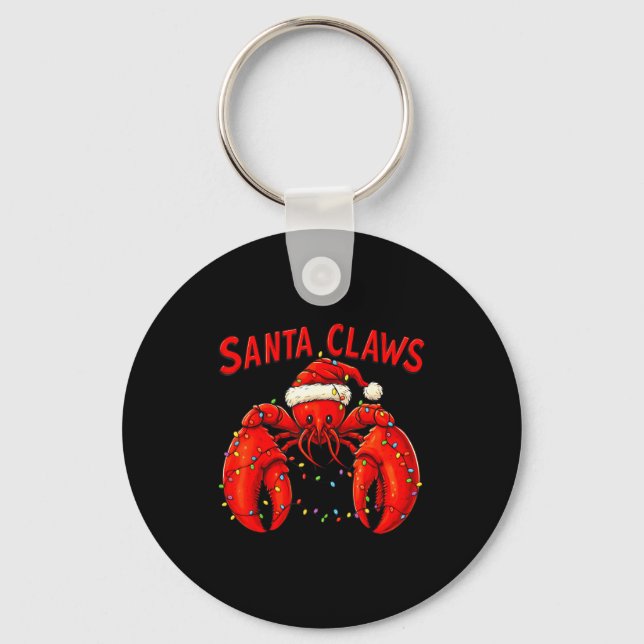 Porte-clés Santa Claws Funny Christmas Lobster With Lights  (Recto)