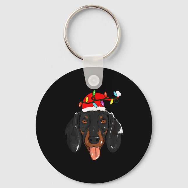 Porte-clés Santa Dachshund Light Christmas  (Recto)