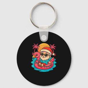 Porte-clés Santa Flamant Flotteur Été Plage Jolies Noël I