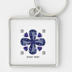 Porte-clés Sapphire Diamond Art, Bleu