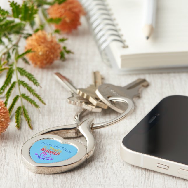 Porte-clés Sapphire du 45e anniversaire du Mariage (Côté )