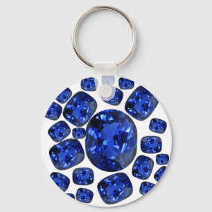 Porte-clés Sapphire Gems Cadeaux de pierre de naissance de re