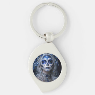 Porte-clés Sapphire Moon Calavera – Jour Céleste Bleu de la