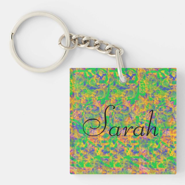 Porte-clés Sarah d'abrégé sur noir orphelin doux (Devant)