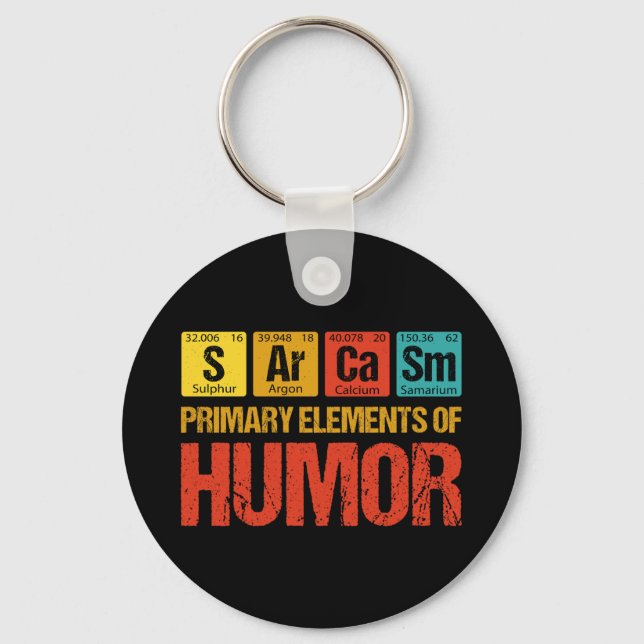Porte-clés Sarcasme Éléments principaux de l'Humour (Recto)