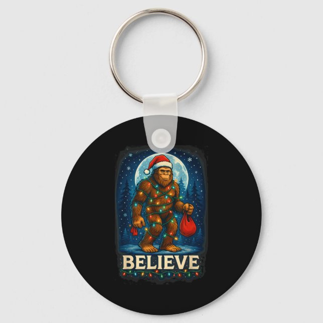 Porte-clés Sasquatch Christmas Lights Holiday Believe  (Recto)