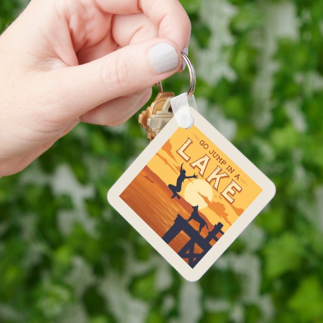 Porte-clés Sauter Sur Un Lac (main)