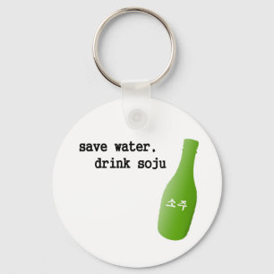 Porte-clés Sauvez de l'eau, buvez du Soju !