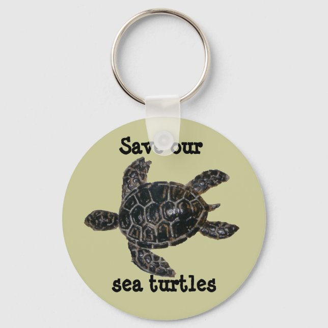 Porte-clés Sauvez et protégez les tortues de mer (Recto)