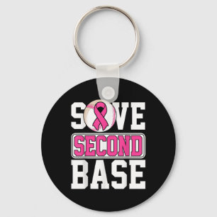 Porte-clés Sauvez le 2e joueur de baseball de la base Cancer