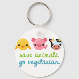 Porte-clés Sauvez les animaux vont végétarien