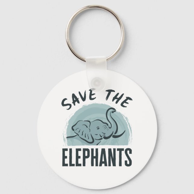 Porte-clés Sauvez les éléphants Activiste de la faune L'éléph (Recto)