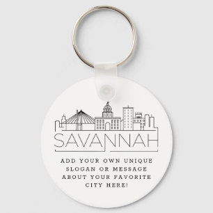 Porte-clés Savannah Stylisé Skyline Porte - clé Slogan Person