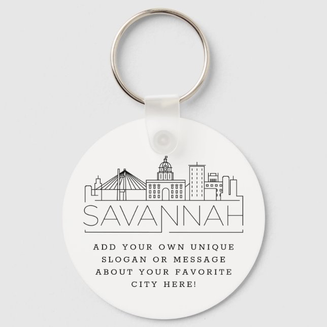 Porte-clés Savannah Stylisé Skyline Porte - clé Slogan Person (Recto)