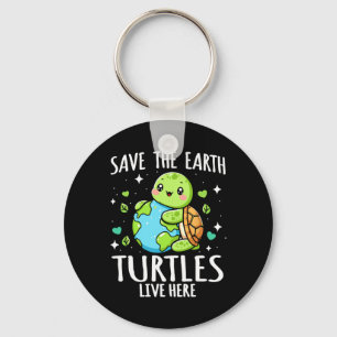 Porte-clés Save Earth Turtle Design - Drôle Jour des terres a