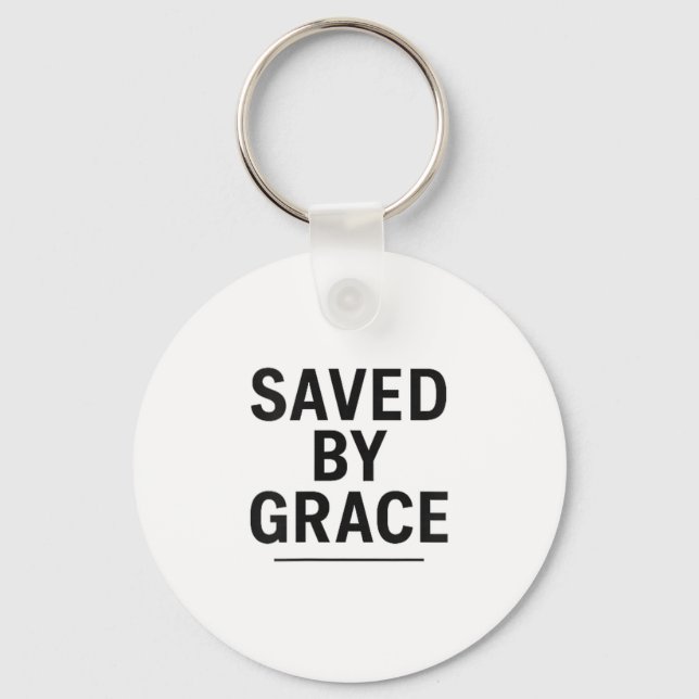 Porte-clés Saved By Grace Minimalist Christian Graphic  (Recto)