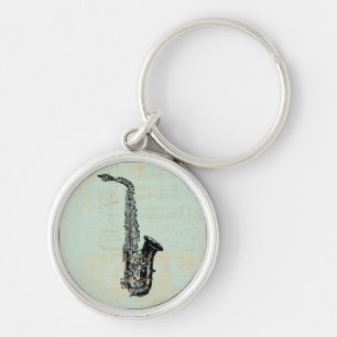 Porte-clés Saxophone Vintage Mint Green Music Art