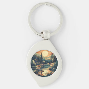 Porte-clés Scandinave Rétro Maison de montagne