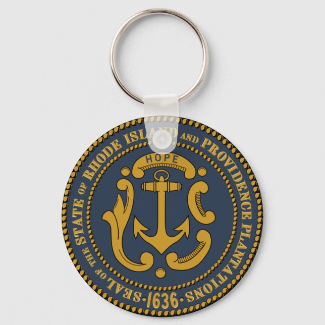 Porte-clés Sceau d'État de l'île Rhode (Recto)