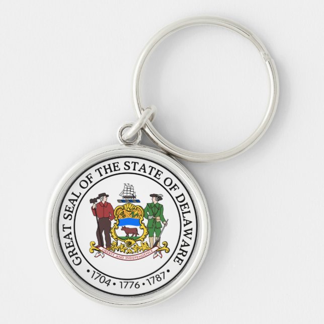Porte-clés Sceau d'État du Delaware (Devant)