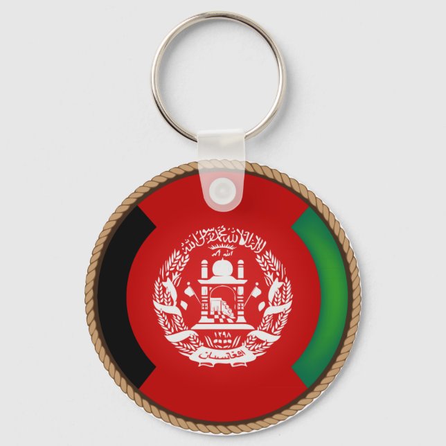 Porte-clés Sceau du drapeau cool Afghanistan (Recto)