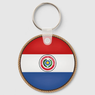Porte-clés Sceau du drapeau du Paraguay cool