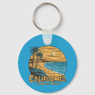 Porte-clés Scène de plage californienne au coucher du soleil