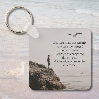 Porte-clés Scène de plage contemplative de la prière de la sé
