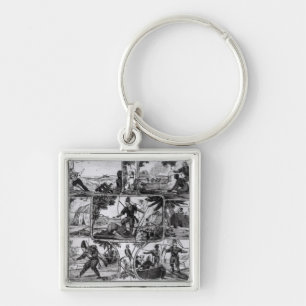 Porte-clés Scènes de "Robinson Crusoe" par Daniel Defoe