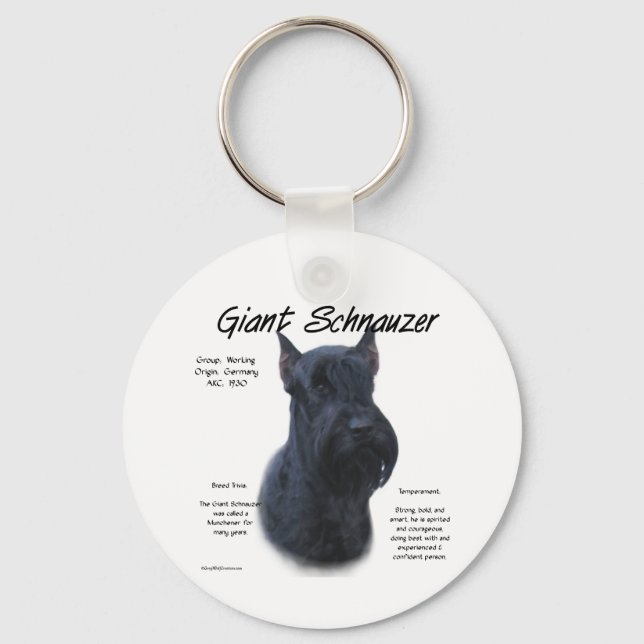 Porte-clés Schnauzer géant Conception de l'histoire (Recto)