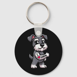 Porte-clés Schnauzer J'aime grand-mère Tatouage de chien drôl