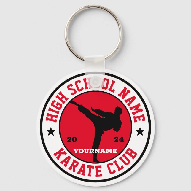 Porte-clés School Karate Club Martial Art Custom Color Sports (Recto)