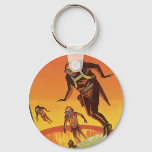 Porte-clés Science-fiction vintage, aliens de la science-fict