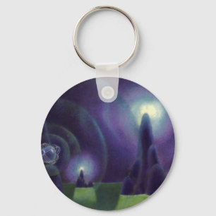 Porte-clés Science-fiction vintage, planète de l'espace extra