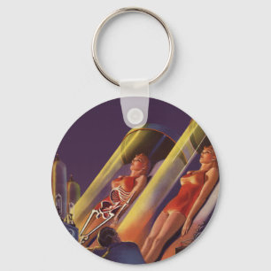 Porte-clés Science-fiction vintage, Sci Fi Scientists in Lab